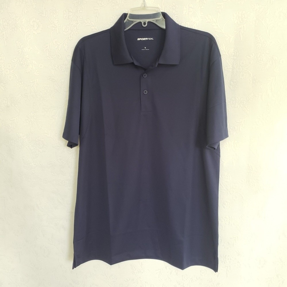 Sport-Tek Short Sleeve Polo ST650 Men's Size  L Navy Wicking Snag Resistant NWOT